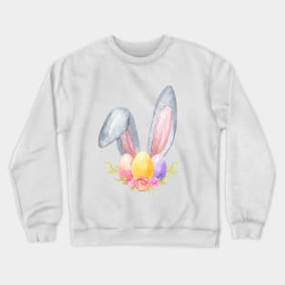 Easter bunny ears and eggs Crewneck Sweatshirt